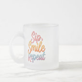 Sip, Smile, Repeat - Frosted Glass Mok 10 oz (Links)