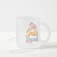 Sip, Smile, Repeat - Frosted Glass Mok 10 oz