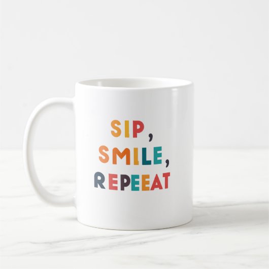 Sip, Smile, Repeat - Klassieke Mok Design voor elk (Links)