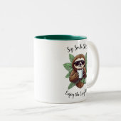 Sip Smile Sloth Funny Coffee Mok (Voorkant rechts)