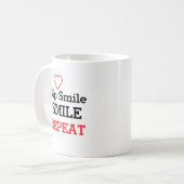 Sip, Smile, Smile & Repeat / Gepersonaliseerd / Gi Koffiemok (Voorkant links)