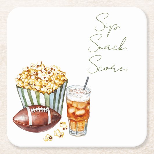 SIP Snack Score voor Gameday Kartonnen Onderzetters (Voorkant)