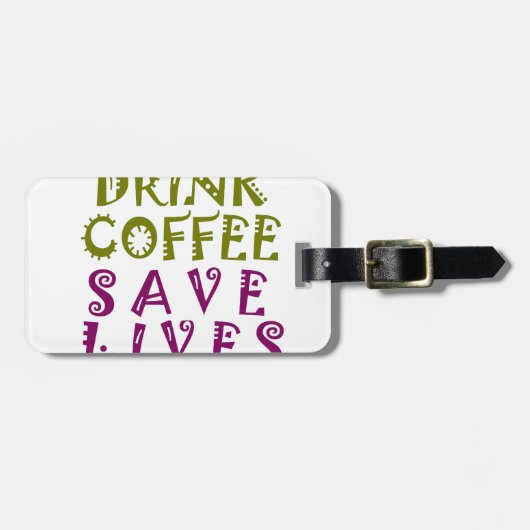 Sip, Snap Herhaal Achtervolging Cafeïne Selfies on Bagagelabel (Voorkant horizontaal)