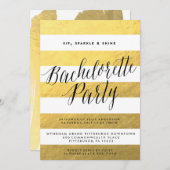 SIP, SPARKEL, SHINE BACHELORETTE PARTIJuitnodiging Kaart (Voorkant / Achterkant)