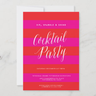 Sip, Sparkle, Shine, Holiday Party Invitation Kaart