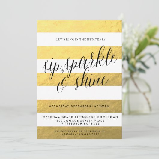 SIP, SPARKLE, SHINE Vakantie Uitnodiging (Staand voorkant)