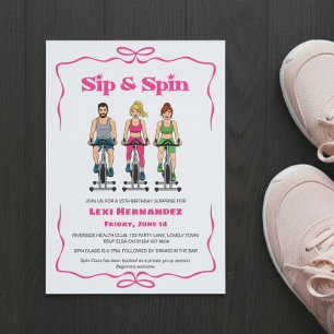 Sip & Spin 25e Verjaardagsverrassing Fitness Kaart