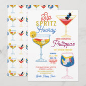 Sip Spritz Hooray Party Cocktails Drink verjaardag Kaart (Voorkant / Achterkant)