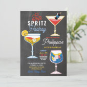 Sip Spritz Hooray Party Cocktails Drink verjaardag Kaart (Staand voorkant)