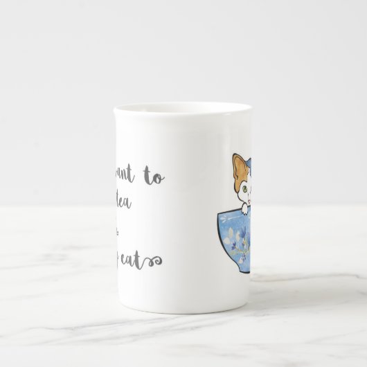 Sip Tea en Pet My Cat China Mok (Voorkant)
