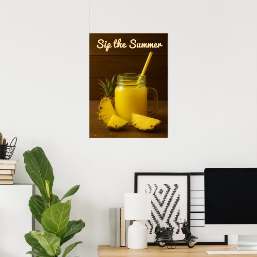 Sip the Summer – Ananassap Art Print (Thuiskantoor)