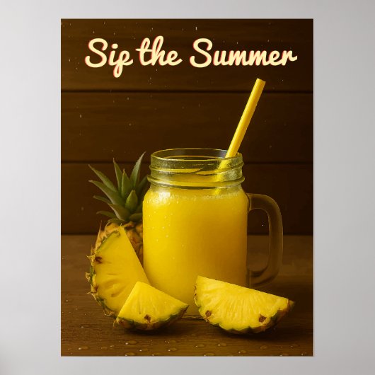 Sip the Summer – Ananassap Art Print (Voorkant)