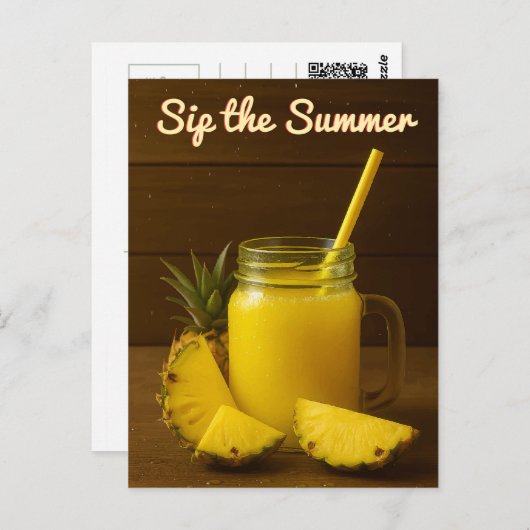 Sip the Summer - Ananassap Briefkaart (Voorkant / Achterkant)