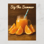 Sip the Summer - Briefkaart van Oranje vruchtensap (Voorkant)