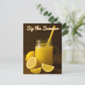 Sip the Summer - Briefkaart voor citroensap (Staand voorkant)