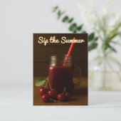 Sip the Summer - Cherry Juice Briefkaart (Staand voorkant)