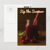 Sip the Summer - Cherry Juice Briefkaart (Voorkant / Achterkant)