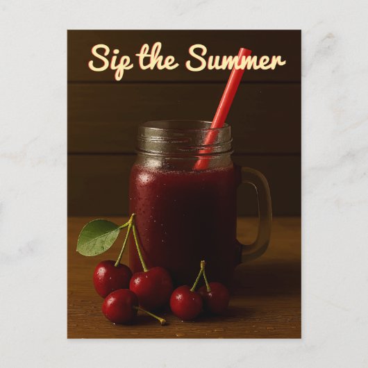 Sip the Summer - Cherry Juice Briefkaart (Voorkant)