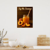 Sip the Summer – Fresh Peach Juice Poster Afdrukke (Keuken)