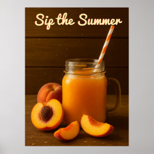 Sip the Summer – Fresh Peach Juice Poster Afdrukke