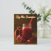 Sip the Summer - Granaatappelsap Briefkaart (Staand voorkant)
