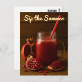 Sip the Summer - Granaatappelsap Briefkaart (Voorkant / Achterkant)