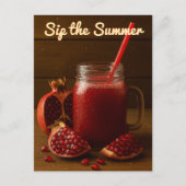 Sip the Summer - Granaatappelsap Briefkaart (Voorkant)