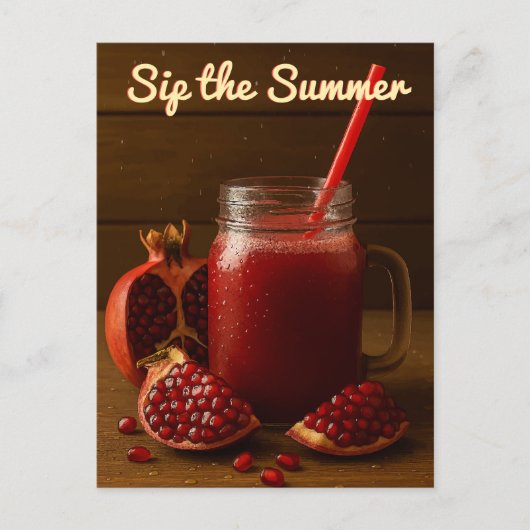 Sip the Summer - Granaatappelsap Briefkaart (Voorkant)
