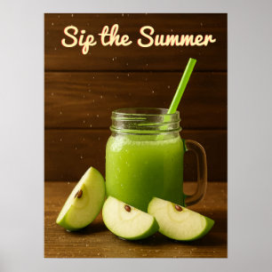Sip the Summer – Groene Apple Juice Wall Art Print