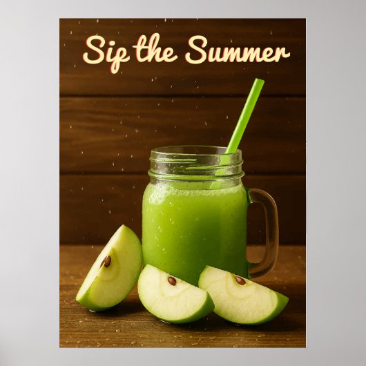 Sip the Summer – Groene Apple Juice Wall Art Print (Voorkant)