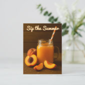 Sip the Summer - Perziksap Rustiek Briefkaart (Staand voorkant)