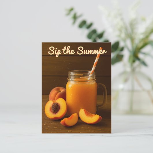 Sip the Summer - Perziksap Rustiek Briefkaart (Staand voorkant)