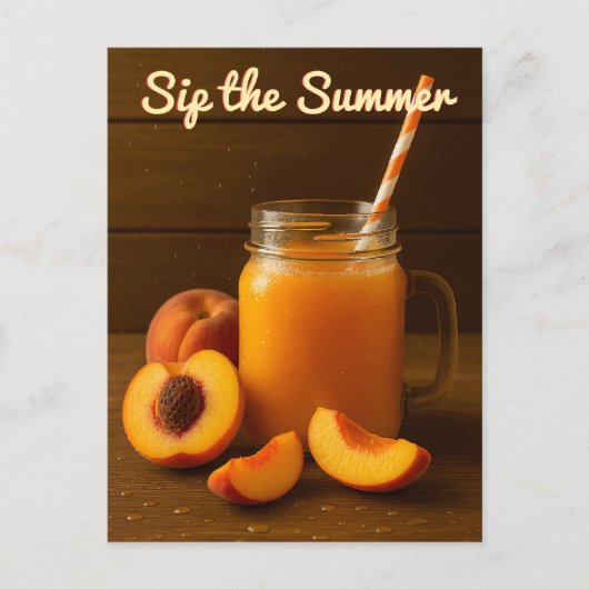 Sip the Summer - Perziksap Rustiek Briefkaart (Voorkant)