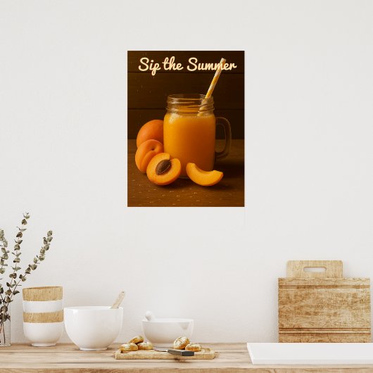 Sip the Summer - Poster voor vers abrikozensap (Keuken)