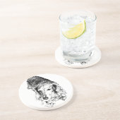 Sip With Backbone – Dachshund Zandsteen Onderzetter (Zijkant)