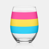 Sip with Pride: Pansexual Stemless Wine Glass Wijnglas Zonder Voet (Voorkant)