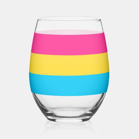 Sip with Pride: Pansexual Stemless Wine Glass Wijnglas Zonder Voet (Voorkant)