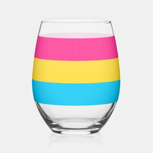 Sip with Pride: Pansexual Stemless Wine Glass Wijnglas Zonder Voet (Rechts)