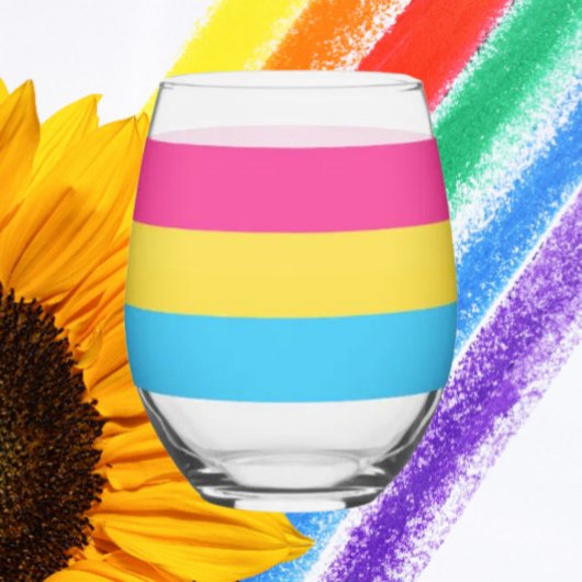 Sip with Pride: Pansexual Stemless Wine Glass Wijnglas Zonder Voet