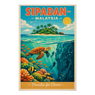 Sipadan Island, Malaysia, in a vibrant Perfect Poster