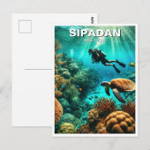 Sipadan Malaysia Scuba Diver Briefkaart (Voorkant / Achterkant)