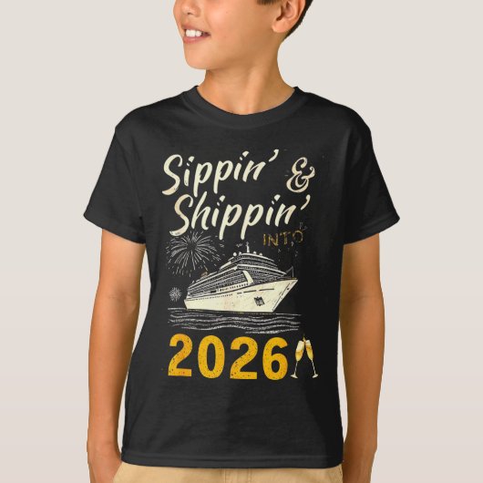 Sipn’ &amp; Shipn’ Into 2026 Cruise Party, Happy N T-shirt (Voorkant)