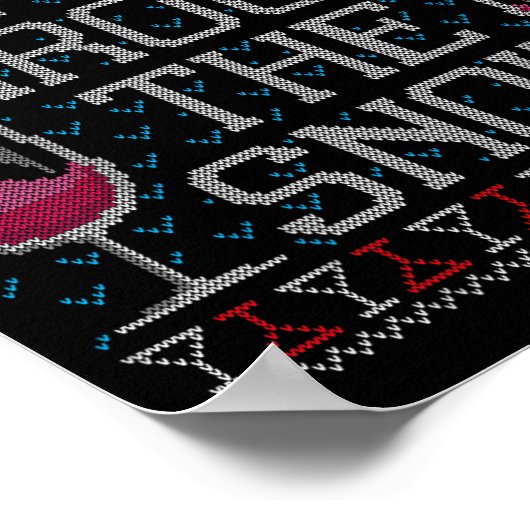 Sipn' Through The Snow Red Wine Ugly Christmas Swe Poster (Hoek)