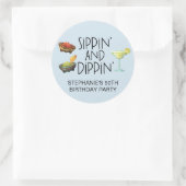 Sippin' and Dippin' Margarita Guacamole Salsa Ronde Sticker (Tas)