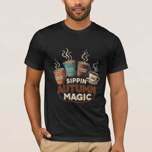 Sippin' Autumn Magic Koffie & Thee Selectie T-shirt (Voorkant)