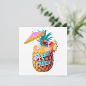 Sippin’ & Chillin’ Tropical Party Design Kaart (Staand voorkant)