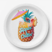 Sippin’ & Chillin’ Tropical Party Design Papieren Bordje (Voorkant)