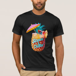Sippin’ & Chillin’ Tropical Party Design T-shirt