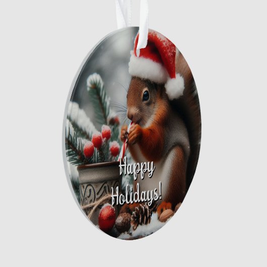 Sippin Eekhoorn Kerstvakantie Ornament (voorkant)