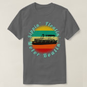 Sippin Floatin Motor Boatin Pontoon Boat Retro Str T-shirt (Design voorkant)
